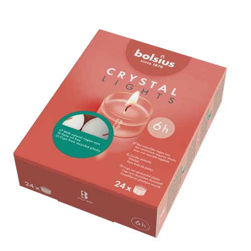 bolsius – Teelichter Clear Cup Transparente Hülle Weiß Brenndauer 6 Stunden - 24 Stück im Karton mit Pflanzliches Wachs, 6h box 24 bolsius – Teelichter Clear Cup Transparente Hülle Weiß Brenndauer 6 Stunden - 24 Stück im Karton mit Pflanzliches Wachs, 6h box 24 von bolsius