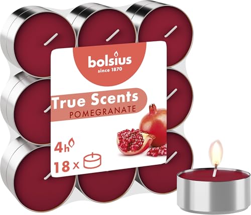 bolsius True Scents Tea Lights, Wachs, Granatapfel, 4 Stunden, 18 bolsius True Scents Tea Lights, Wachs, Granatapfel, 4 Stunden, 18 von bolsius