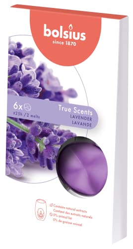 Bolsius, 6 Duftkerzen, Bunte Duft-Wachspads, Farbe: Violett, Duft: Lavendel, True Scents von bolsius