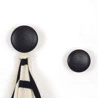 Wandhake Eiche Rund, Schwarz von bomide