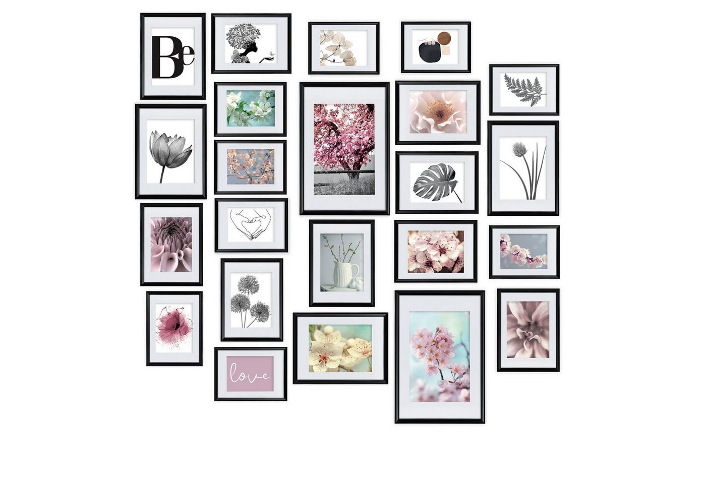 bomoe Bilderrahmen Blossom, 24er Set Fotowand Collage Fotorahmen mit Passepartout bomoe Bilderrahmen Blossom, 24er Set Fotowand Collage Fotorahmen mit Passepartout von bomoe