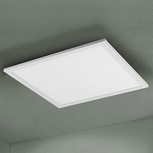 bomoe LED Panel Deckenleuchte 60x60 cm Ljus weiß – LED Leuchtpanel max. 40 Watt für Wohnzimmer, Esszimmer, Büro & Werkstatt - LED Deckenleuchte flach neutralweiß 4.000K von bomoe