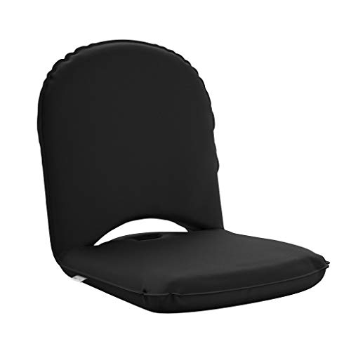 bonVIVO Bodenstuhl Easy Smart - Faltbares Sitzkissen Boden mit Lehne - Für Yoga & Meditation, zum Lesen oder als Gaming-Stuhl - Wasserdicht - Schwarz von bonVIVO