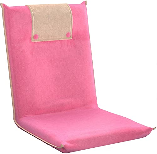 bonVIVO Bodenstuhl mit Rückenlehne Easy II - Ideal als Sitzkissen & Outdoor-Klappsessel für Meditation, Yoga, Camping oder als Bodenliege - Pink von bonVIVO