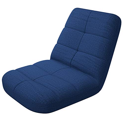 bonVIVO Easy Lounge Bodenstuhl mit Rückenlehne - Faltbarer Bodensessel, Gepolstert & Verstellbar - Mobiler Meditationsstuhl, Gaming Stuhl - Blau von bonVIVO