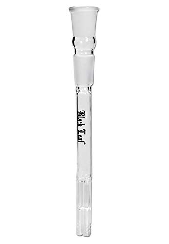 Black Leaf Bong-Zubeh?r: Adapter-Shillum | 160 mm, 2 x NS 19 (18,8 mm) | Glas, klar | Glas-Chillum mit 4-Arm Schlitz-Diffusor von bong- discount.de