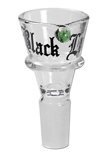 Black Leaf Bong-Zubehör: Wasserpfeifen-Kopf, Glas-Kopf, Steckkopf konisch | NS 14 (14,5 mm) | Glas, klar | Rillen-Kopf mit Rinne für 20 mm Einlege-Siebe, mit Rollstopp | von bong-discount von bong- discount.de