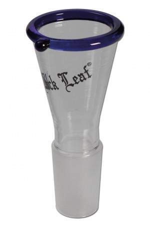 Black Leaf Bong-Zubehör: Wasserpfeifen-Kopf, Glas-Kopf, Steckkopf konisch | NS 19 (18,8mm) | Glas, blau | Trichter-Kopf von bong- discount.de