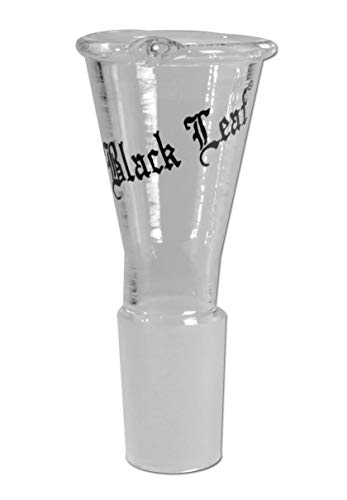 Black Leaf Bong-Zubehör: Wasserpfeifen-Kopf, Glas-Kopf, Steckkopf konisch | NS 19 (18,8mm) | Glas, klar | Trichter-Kopf | von bong-discount von bong- discount.de