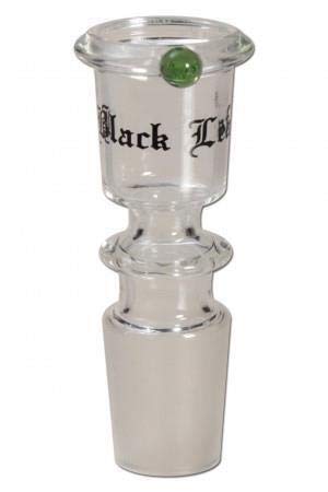 Black Leaf Bong-Zubehör: Wasserpfeifen-Kopf, Glas-Kopf, Steckkopf zylindrisch | NS 14 (14,5 mm) | BOROSILIKATGLAS, klar | mit Rollstopp | von bong-discount von bong- discount.de