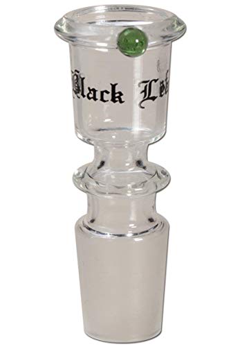 Black Leaf Bong-Zubehör: Wasserpfeifen-Kopf, Glas-Kopf, Steckkopf zylindrisch | NS 19 (18,8mm) | BOROSILIKATGLAS, klar | mit Rollstopp | von bong-discount von bong- discount.de