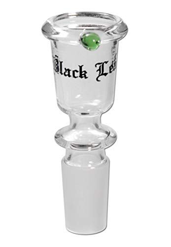 Black Leaf Bong-Zubehör: Wasserpfeifen-Kopf, Glas-Kopf, Steckkopf zylindrisch mit Rollstopp | NS 14 (14,5 mm) | Glas, klar | von bong-discount von bong- discount.de