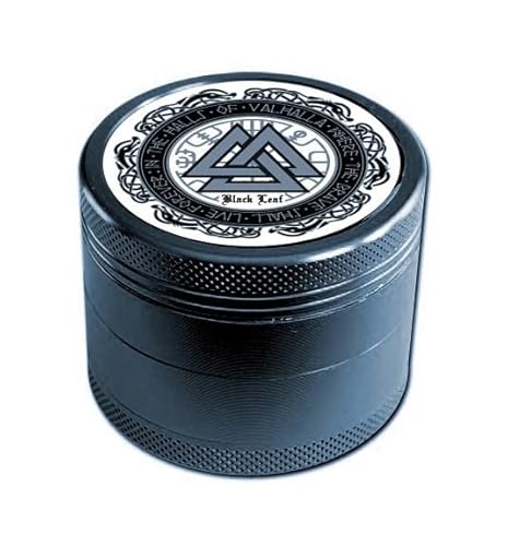 Black Leaf Grinder 'Valhalla' 4-tlg aus Aluminium, grau, 50mm, Magnetverschluss, Pollensieb, robustes Design von bong- discount.de