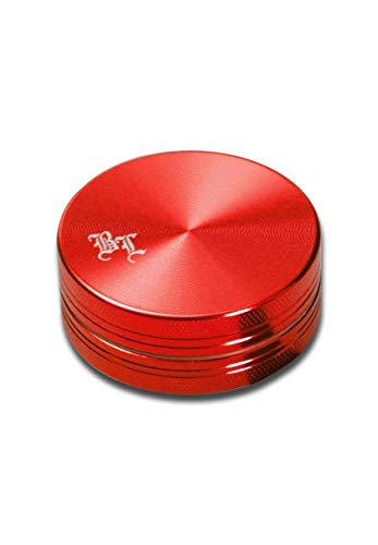 Black Leaf Kräuter-Mühle, Metall-Grinder, CNC-Grinder, ALU-Grinder | 2-teilig | 20 x 50 mm | Diamantschliff-Zähne | Aluminium, CNC-gefräst, rot | von bong-discount von bong- discount.de