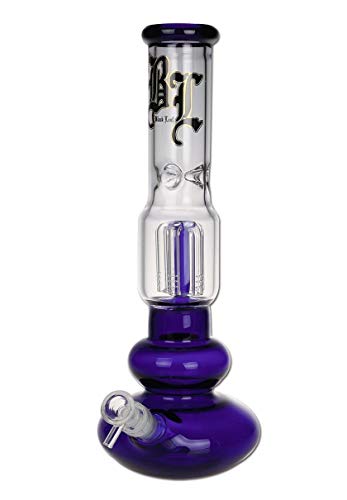 Black Leaf Wasserpfeife, PERCOLATOR-Bong, EIS-Bong | Blue Betty | 35 cm, NS 19 (18,8mm), NS 14 (14,5mm) | blau | robustes BOROSILIKATGLAS | von bong-discount von bong- discount.de