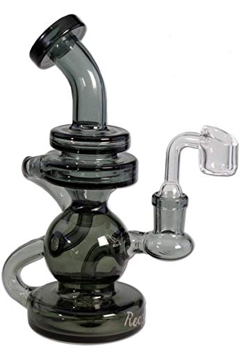 Blaze Glass Wasserpfeife, ÖL-Bong, OiL-Rig zum Verdampfen von Öl und Essenzen, RECYCLER-Bong | 19 cm, NS 14 (14,5mm) | grau/titan | robustes BOROSILIKATGLAS von bong- discount.de