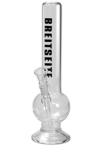 Breitseite Wasserpfeife, Glas-Bong, Zylinder-Bong mit Kugel | 40 cm, NS 19 (18,8mm) | klar | Glas | von bong-discount von bong- discount.de