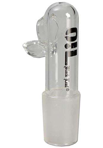 Öl-Bong-Zubehör für OiL-Rig, Dabbing: Öl-Kopf zum Verdampfen von Öl, Steckkopf | 63 mm, NS 19 (18,8mm) | Glas, klar | seitliche Pfanne | von bong-discount von bong- discount.de