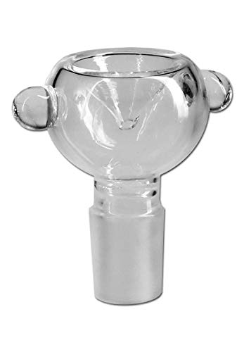 bong-discount Bong-Zubehör: Wasserpfeifen-Kopf, Glas-Kopf, Steckkopf | NS 14 (14,5 mm) | Glas, klar | Trichter-Bowl mit Rollstopp von bong- discount.de