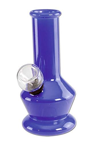 bong-discount Wasserpfeife, Glas-Bong, Glasblubber | 13 cm | blau | robustes BOROSILIKATGLAS | mini POP colours von bong- discount.de