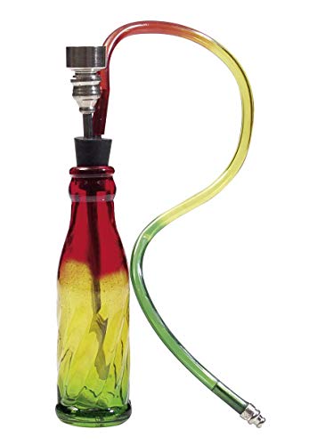 bong-discount Wasserpfeife, Glas-Bong | 18 cm | Rasta | Glas | Cola 'Bottle-Pipe' von bong- discount.de