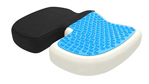 bonmedico Sitzkissen orthopädisch - Memory Foam Gel Steißbeinkissen - Ergonomisches Sitzkissen für Auto & Bürostuhl, Rollstuhlkissen - Wellness Schwarz Netz (Standard) von bonmedico