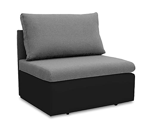 Bonni TOLEDO Lehnsessel, Sessel mit Schlaffunktion, Schlafsofa, Klappsofa, Schlafcouch, Bettsofa, vom Hersteller, Couch, Couchgarnitur, Sofagarnitur, Ideal für kleine Wohnungen (Grau/Schwarz) von bonni