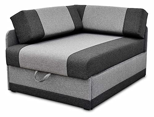 Bonni24, Ecksofa mit Schlaffunktion und Bettkasten Vaxer Ecksofa (Grau) von bonni