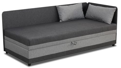 Einzelbett mit Behälter Hirek Eko 80x180 Graphit/Grau von bonni
