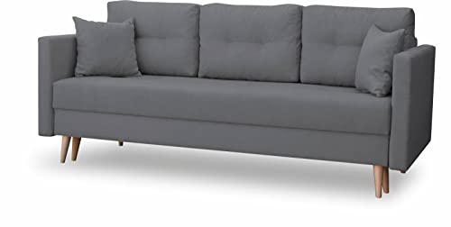 bonni Schlafsofa Lahti, Sofa mit Bettkasten und Schlaffunktionn, Klappsofa, Schlafcouch, Bettsofa, Couch vom Hersteller,Couch, Couchgarnitur, Sofagarnitur (Graphit) von bonni