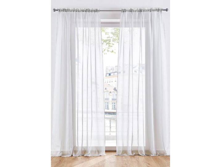 bonprix Gardinen aus leichtem Voile (2er Pack), 145x150 cm, Transparente Gardinenschals im günstigen 2er Pack, beige von bonprix