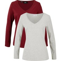 bonprix Langarmshirt "Figurbetontes Langarmshirt (2er Pack)" Packung, 2, 2 Stk. Figurbetontes Langarmshirt (2er Pack) von bonprix