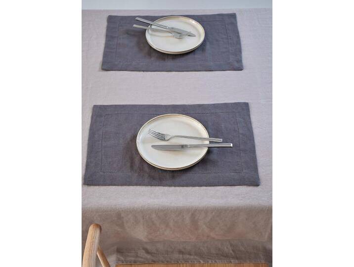bonprix Leinen Tischset (2er Pack), 30x45 cm, Premium Tischset aus hochwertigem Leinen, grau, aus Leinen von bonprix