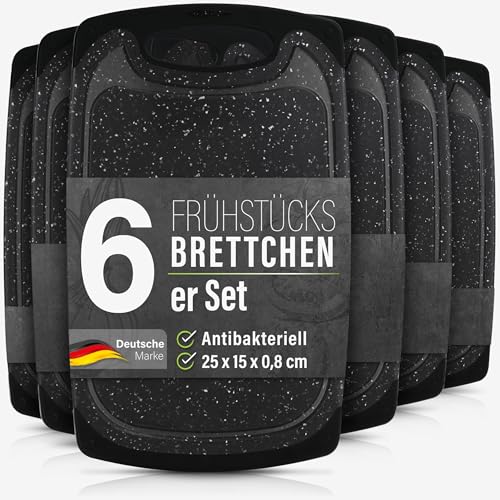 6er Set Frühstücksbrettchen Kunststoff - Brettchen Spülmaschinenfest - Brotbretter Stullenbretter Frühstücksbretter, schwarz/anthrazit 6er Set Frühstücksbrettchen Kunststoff - Brettchen Spülmaschinenfest - Brotbretter Stullenbretter Frühstücksbretter, schwarz/anthrazit von bonsport