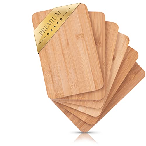 6er-Set Frühstücksbrettchen aus Bambus Holz - 22x14x0,8cm Holzbrettchen Set Brettchen Frühstücksbrett Holzbrett 6er-Set Frühstücksbrettchen aus Bambus Holz - 22x14x0,8cm Holzbrettchen Set Brettchen Frühstücksbrett Holzbrett von bonsport