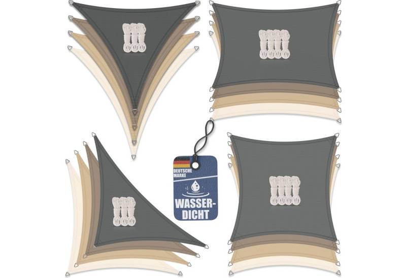 bonsport Sonnensegel Sonnensegel aus 100% Polyester, (Quadrat 2x2m Graphit), Polyester von bonsport