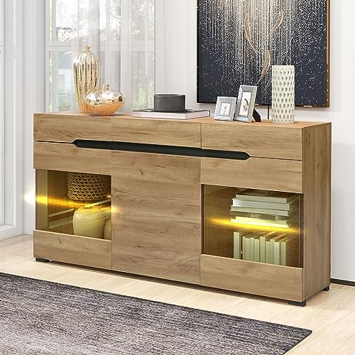 boorbin LED Sideboard Schrank Modern Wohnzimmer Anrichte Möbel 3 Türen 3 Schubladen Moderne Kommode mit viel Stauraum für Ihren Wohnbereich boorbin LED Sideboard Schrank Modern Wohnzimmer Anrichte Möbel 3 Türen 3 Schubladen Moderne Kommode mit viel Stauraum für Ihren Wohnbereich von boorbin