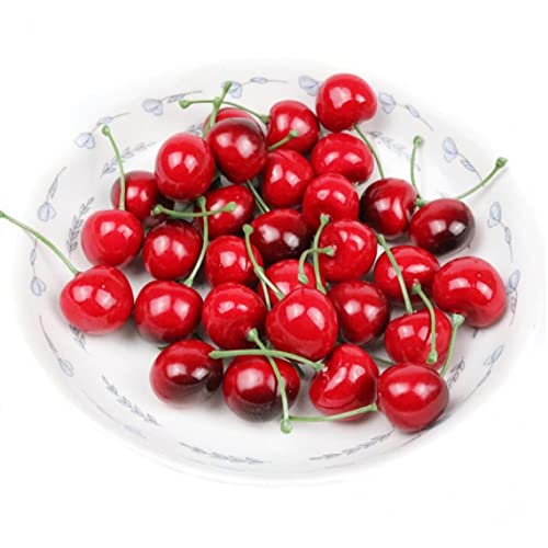 20pcs Künstliche Kirsche Gefälschte Obst Simulation Rotes Schwarzes Kirsch -Ornament Craft Obstmodell Für Heimküche Party Dekoration von bopely