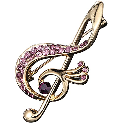 Kristallverkrustete Musik Brosche Musical Note Pin Mode Schmuck Accessoires Für Frauen von bopely
