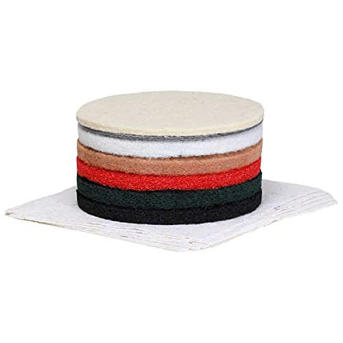 Padset für Einscheibemaschinen: 7 x Pads: 1 x Filzpad, 1 x Wollpad, 1 x grünes, 1 x weißes, 1 x rotes, 1 x beiges und 1 x schwarzes Superpad, inkl. Padkunde und 5 x Ölsaugtücher Padset für Einscheibemaschinen: 7 x Pads: 1 x Filzpad, 1 x Wollpad, 1 x grünes, 1 x weißes, 1 x rotes, 1 x beiges und 1 x schwarzes Superpad, inkl. Padkunde und 5 x Ölsaugtücher von bopro