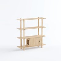 Regal, Haustiermöbel, Hundebett, Katzenbett, Holzregale, Handgefertigt, System Noe, 4 Regalböden Mit Haustierschrank von borcas