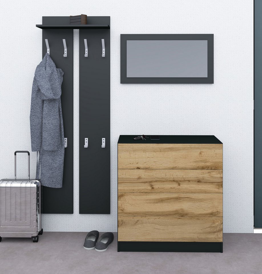 borchardt Möbel Garderoben-Set Vaasa 3, (Set, 3-St), mit Push to Open-Funktion von borchardt Möbel