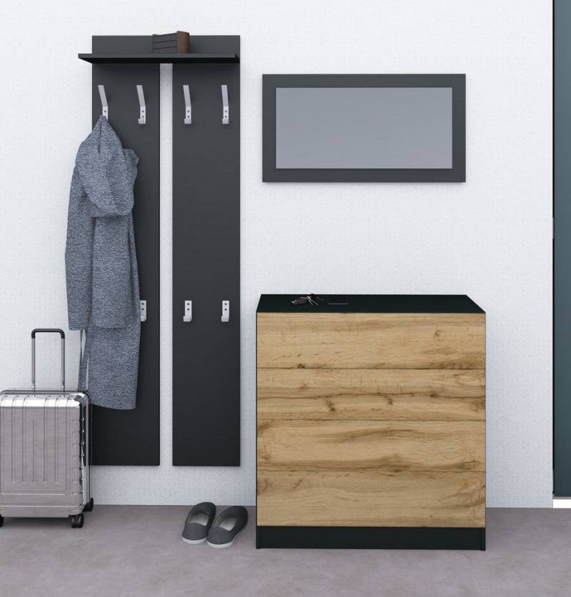 borchardt Möbel Garderoben-Set Vaasa 3, (Set, 3-St), mit Push to Open-Funktion von borchardt Möbel