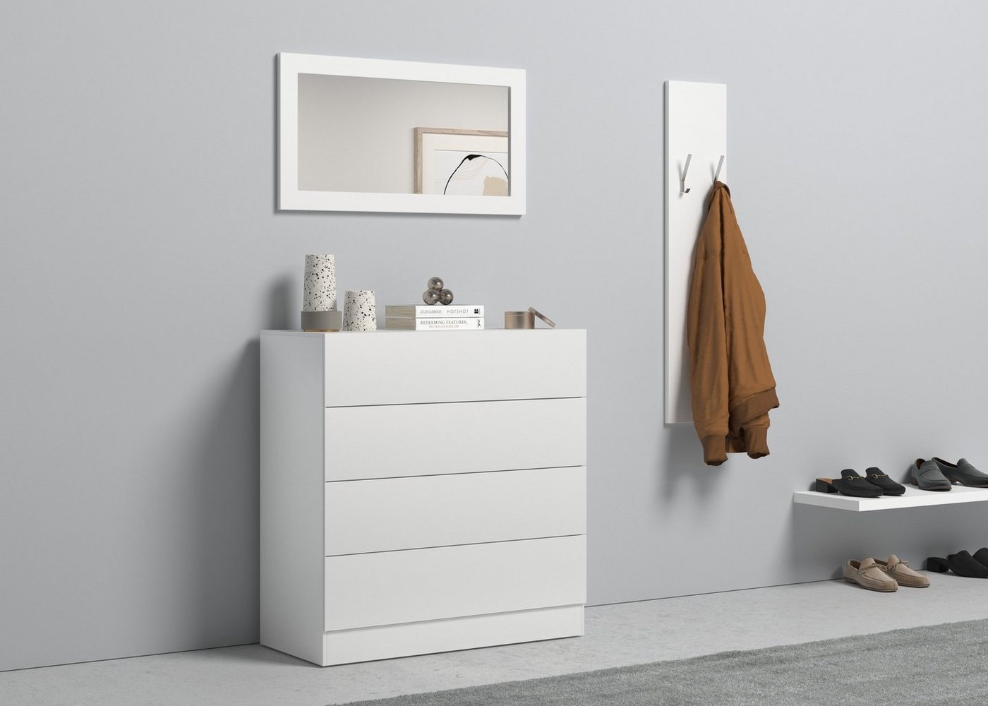borchardt Möbel Garderoben-Set Vaasa 3, (Set, 3-St), mit Push to Open-Funktion von borchardt Möbel
