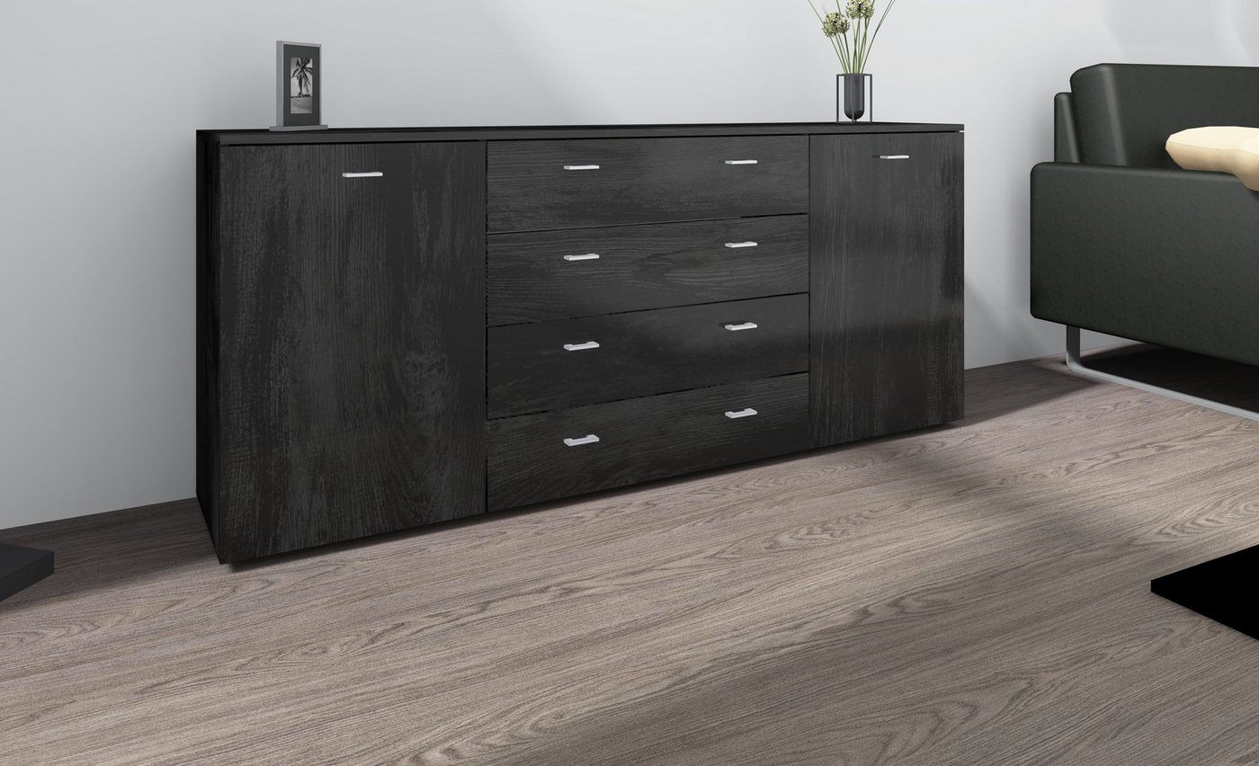 borchardt Möbel Sideboard Scala, höhenverstellbare Einlegeböden, kleine Griffe von borchardt Möbel