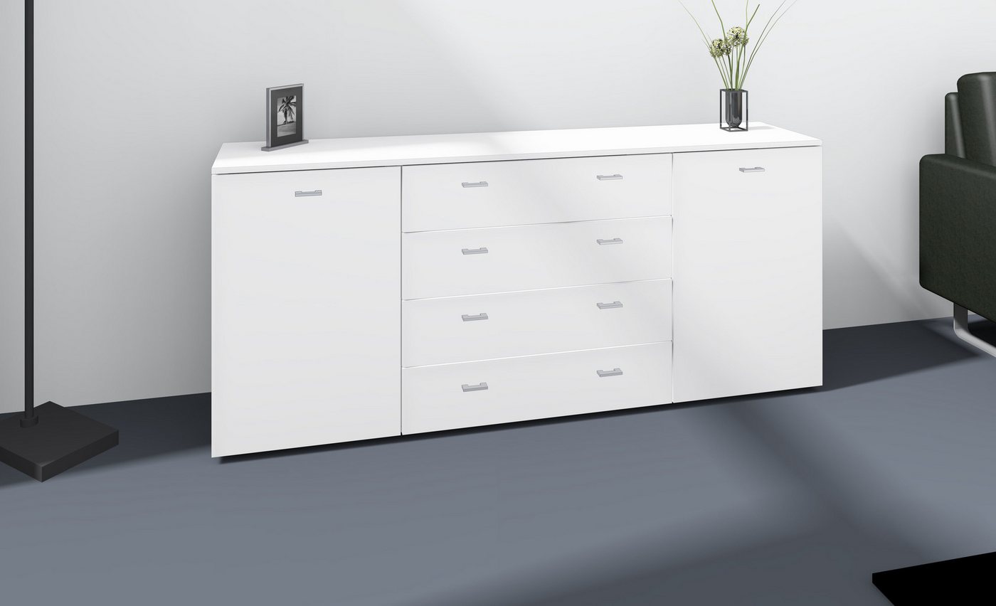 borchardt Möbel Sideboard Scala, höhenverstellbare Einlegeböden, kleine Griffe von borchardt Möbel