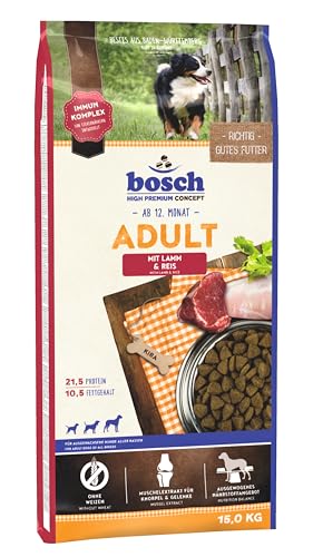 bosch HPC Adult mit Lamm & Reis | Hundetrockenfutter für ausgewachsene Hunde aller Rassen | 1 x 15 kg von bosch TIERNAHRUNG