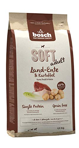 bosch HPC SOFT Land-Ente & Kartoffel | halbfeuchtes Hundefutter für ausgewachsene Hunde aller Rassen | Single Protein | Grain Free, 5 x 1 kg von bosch TIERNAHRUNG