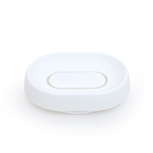 Bosign Seifenschale aus Silikon. Seifenablage mit Ablauf hält die Seife extra trocken. Nachhaltiger Seifenhalter für Küche, Bad. Solid und stabil. Oval, Weiß (14 x 10 x 3,5 cm) von bosign