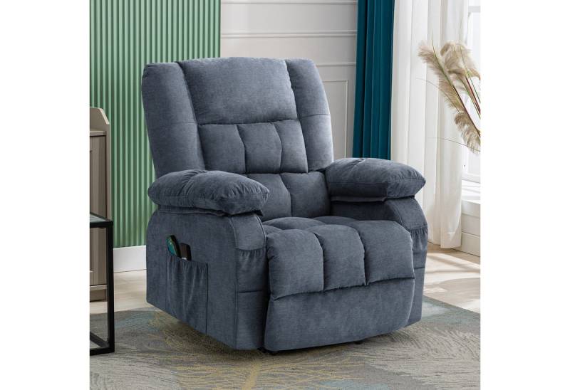 bosmiller Relaxsessel Verstellbar TV-Sessel, Ruhesessel mit Heizung und USB-Anschluss (mit Seitentaschen), aus robuste, pflegeleichte Materialien von bosmiller